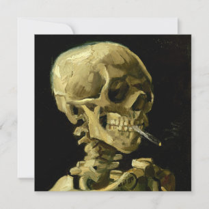 Van Gogh Smoking Skeleton Invitation