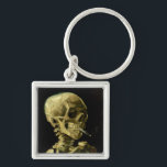 Van Gogh Smoking Skeleton Key Ring<br><div class="desc">Keychain featuring Vincent van Gogh’s oil painting Skull of a Skeleton with Burning Cigarette (1885-86). A great gift for fans of Post-Impressionism and Dutch art!</div>