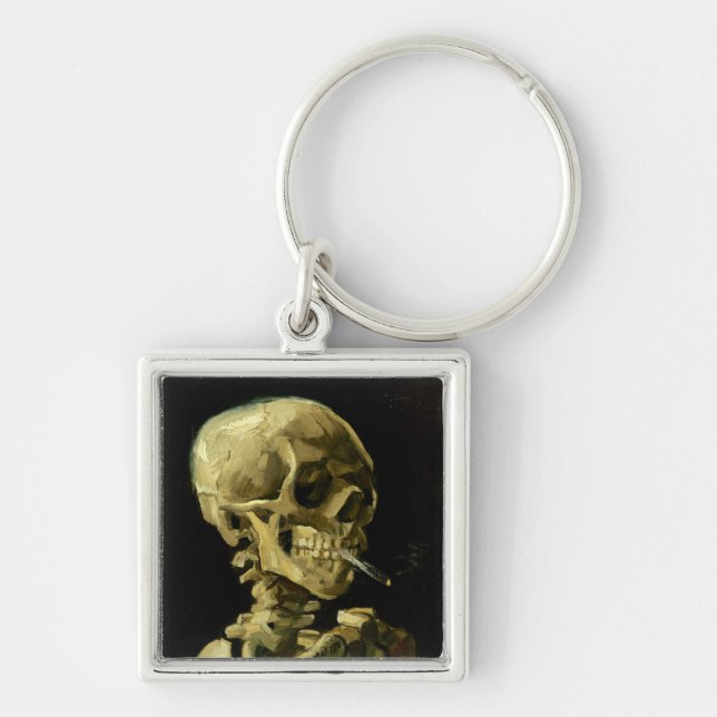 Van Gogh Smoking Skeleton Key Ring (Front)