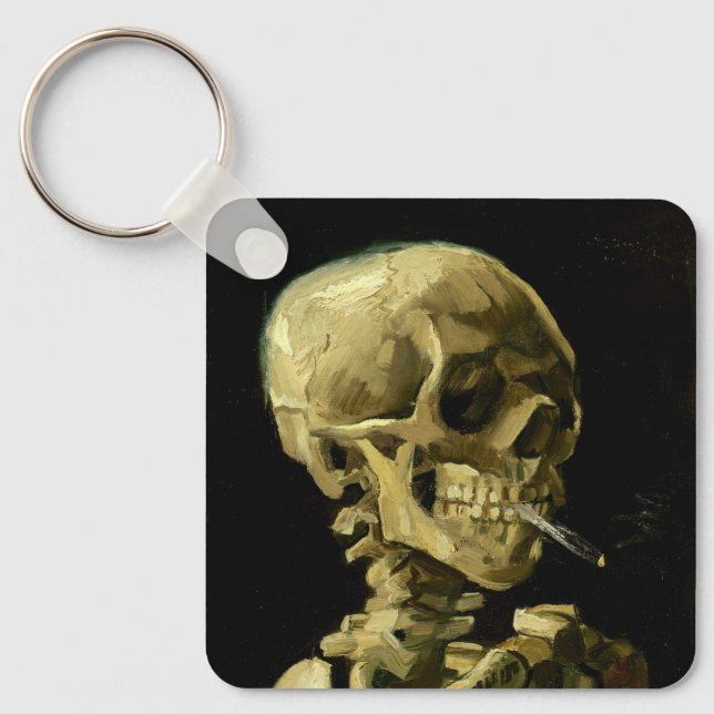 Van Gogh Smoking Skeleton Key Ring (Front)