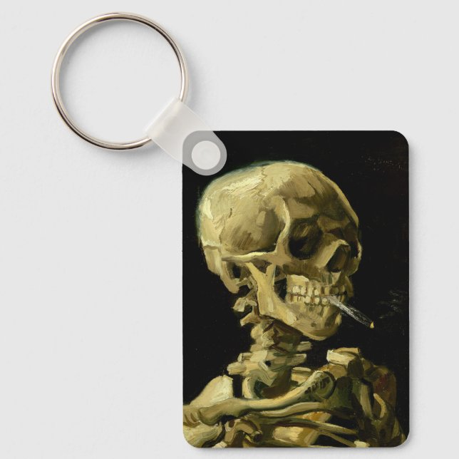 Van Gogh Smoking Skeleton Key Ring (Front)