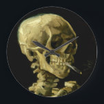 Van Gogh Smoking Skeleton Large Clock<br><div class="desc">Clock featuring Vincent van Gogh’s oil painting Skull of a Skeleton with Burning Cigarette (1885-86). A great gift for fans of Post-Impressionism and Dutch art!</div>