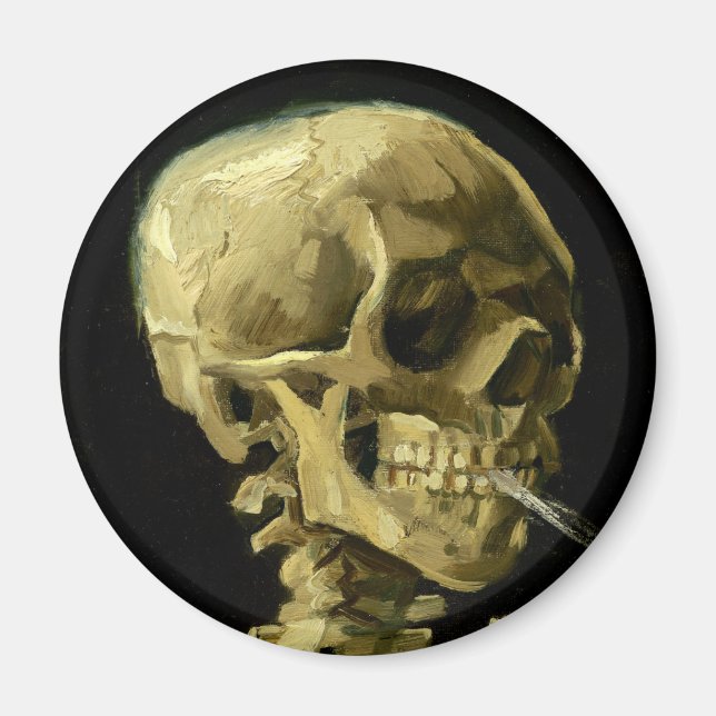Van Gogh Smoking Skeleton Magnet (Front)