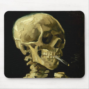 Van Gogh Smoking Skeleton Mouse Mat