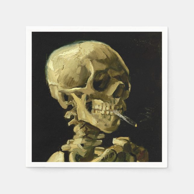 Van Gogh Smoking Skeleton Napkin (Front)