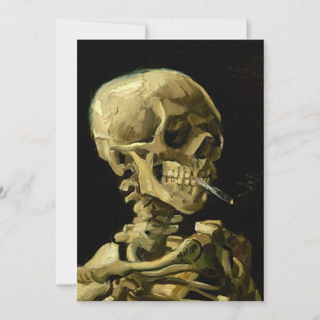 Van Gogh Smoking Skeleton Save The Date (Front)