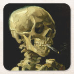 Van Gogh Smoking Skeleton Square Paper Coaster<br><div class="desc">Paper Coasters featuring Vincent van Gogh’s oil painting Skull of a Skeleton with Burning Cigarette (1885-86). A great gift for fans of Post-Impressionism and Dutch art!</div>
