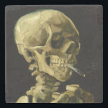 Van Gogh Smoking Skeleton Stone Coaster<br><div class="desc">Stone Coaster featuring Vincent van Gogh’s oil painting Skull of a Skeleton with Burning Cigarette (1885-86). A great gift for fans of Post-Impressionism and Dutch art!</div>