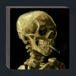 Van Gogh Smoking Skeleton Wooden Box Sign<br><div class="desc">Wooden Box Sign featuring Vincent van Gogh’s oil painting Skull of a Skeleton with Burning Cigarette (1885-86). A great gift for fans of Post-Impressionism and Dutch art!</div>