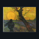 Van Gogh Sower With Setting Sun Postcard<br><div class="desc">Vincent Van Gogh Sower with Setting Sun postcard. Oil painting on canvas from 1888. Sower with Setting Sun is one of van Gogh’s most evocative depictions of the countryside. Completed near the fields of Aries-sur-tech, this work presents a masterful use of light and dark colours and stands as an excellent...</div>