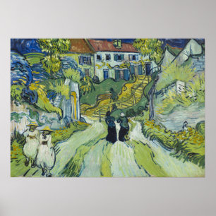 Van Gogh Stairway at Auvers Landscape Art Poster