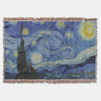Van Gogh, Starry Nigh, classic painting Throw Blanket