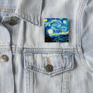 Van Gogh, Starry Night, 15 Cm Square Badge