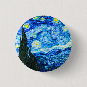 Van Gogh Starry Night 3 Cm Round Badge