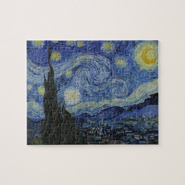 Van Gogh Starry Night 8x10 Photo Puzzle with Tin (Horizontal)