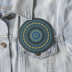 Van Gogh Starry Night Abstract Groovy Boho Mandala 10 Cm Round Badge