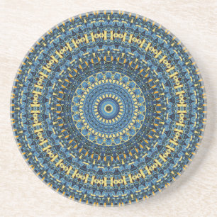 Van Gogh Starry Night Abstract Groovy Boho Mandala Coaster
