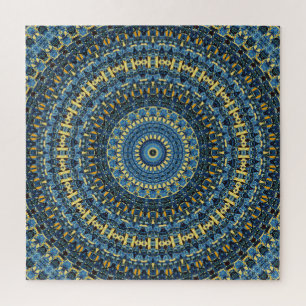 Van Gogh Starry Night Abstract Groovy Boho Mandala Jigsaw Puzzle