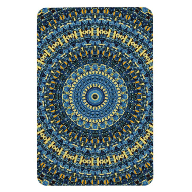 Van Gogh Starry Night Abstract Groovy Boho Mandala Magnet (Vertical)