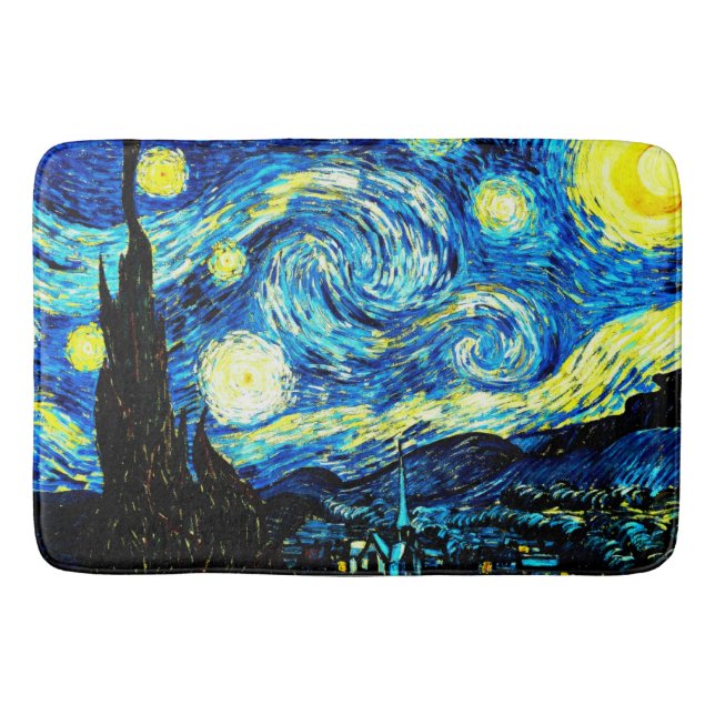 Van Gogh - Starry Night Bath Mat (Front)