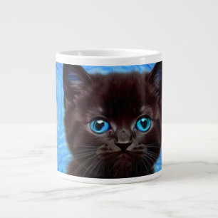 Van Gogh Starry Night Black Cat Large Coffee Mug