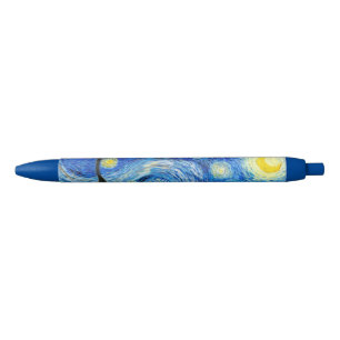 Van Gogh starry night blue/black ink ballpoint pen