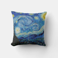 Van Gogh Starry Night. Blue impressionism sky art