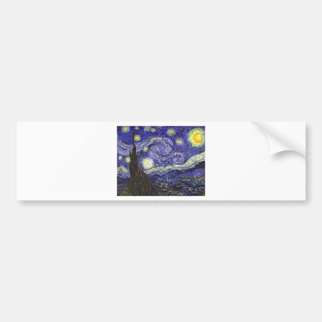 Van Gogh Starry Night Bumper Sticker (Front)