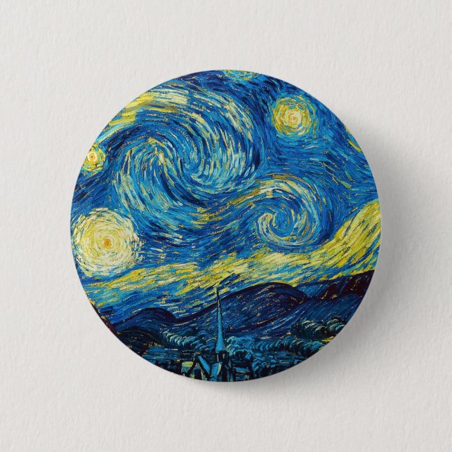 Van Gogh Starry Night Button (Front)