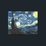 Van Gogh Starry Night Canvas Print<br><div class="desc">Vincent Van Gogh Starry Night masterpiece,  vintage artwork on modern day products from Zazilicious</div>