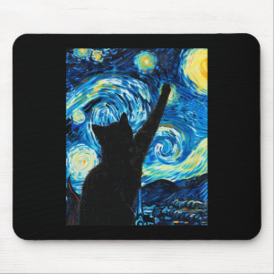 Van Gogh Starry Night Cat Lover Kitten  Mouse Mat