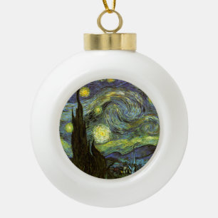 Van Gogh: Starry Night Ceramic Ball Christmas Ornament