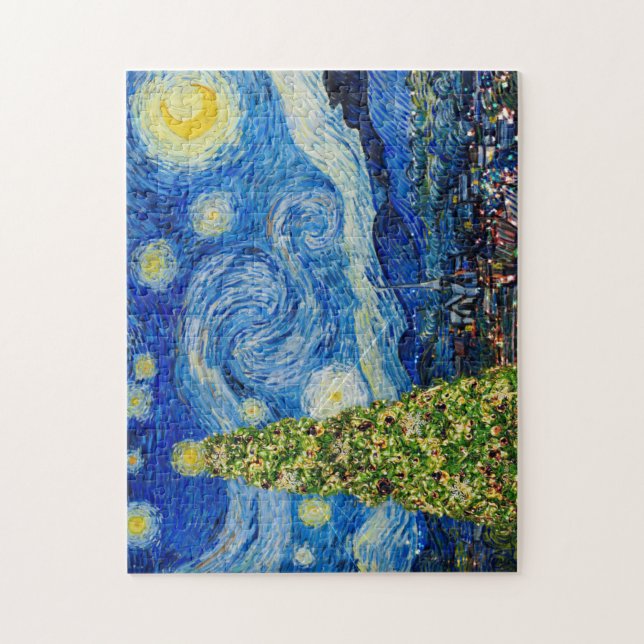 Van Gogh Starry Night - Christmas Tree Jigsaw Puzzle (Vertical)