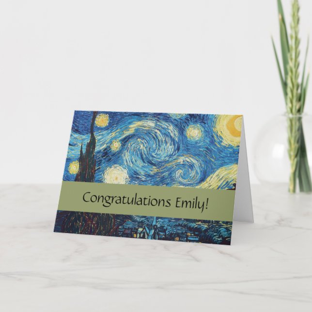 Van Gogh Starry Night Classic Impressionism Art Card (Front)