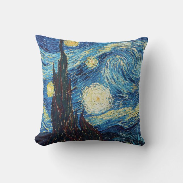 Van Gogh Starry Night Classic Impressionism Art Cushion (Front)
