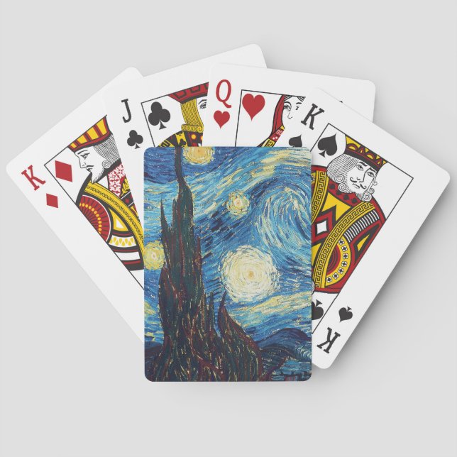 Van Gogh Starry Night Classic Impressionism Art Playing Cards (Back)