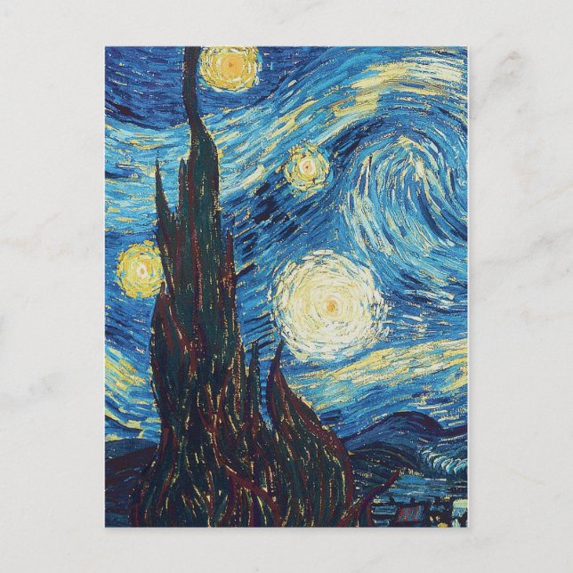 Van Gogh Starry Night Classic Impressionism Art Postcard (Front)