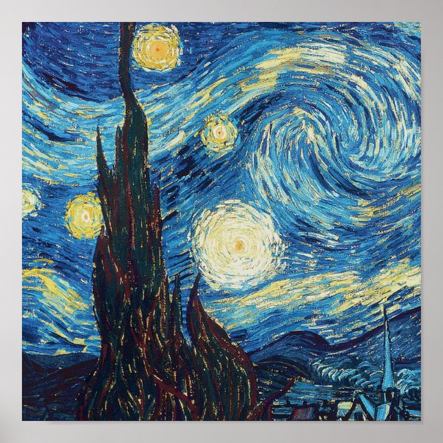Van Gogh Starry Night Classic Impressionism Art Poster (Front)