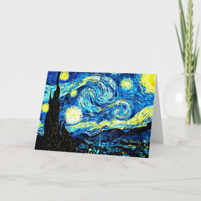 Van Gogh - Starry Night, famous painting Card (Front)