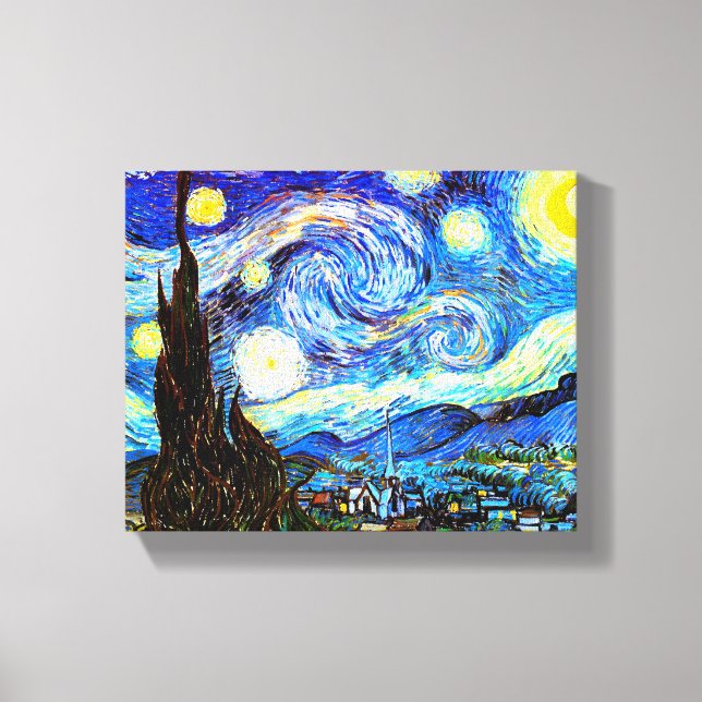 Van Gogh Starry Night Fine Art Canvas Print (Front)