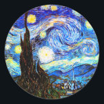 Van Gogh Starry Night Fine Art Classic Round Sticker<br><div class="desc">Starry Night,  fine art by Vincent van Gogh.</div>