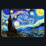 Van Gogh Starry Night Fine Art Magnet<br><div class="desc">Starry Night,  the most famous painting of Dutch Post-Impressionist master Vincent van Gogh. A lone cypress tree,  a sleeping village,  and a sky that whirls with stars. 

 Post-Impressionism Christian religious spiritual inspirational fine art painting.</div>