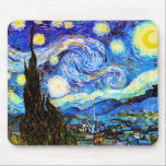 Van Gogh Starry Night Fine Art Mouse Mat<br><div class="desc">Starry Night,  fine art by Vincent van Gogh.</div>