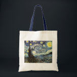 Van Gogh Starry Night Fine Art Tote Bag<br><div class="desc">Starry Night,  the most famous painting of Dutch Post-Impressionist master Vincent van Gogh. A lone cypress tree,  a sleeping village,  and a sky that whirls with stars.
 
 Vintage retro landscape nature colourful cute artistic Post-Impressionism fine art.</div>