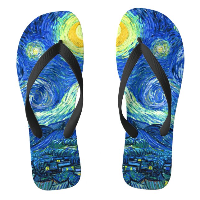 Van Gogh Starry Night Flip Flops (Footbed)