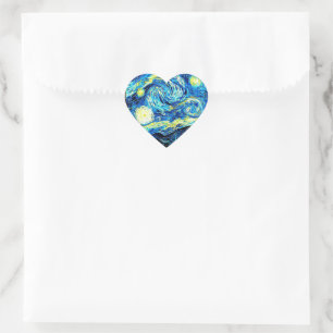 Van Gogh - Starry Night Heart Sticker