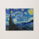 Van Gogh Starry Night. Impressionism vintage art Jigsaw Puzzle<br><div class="desc">Van Gogh "The Starry Night" puzzle.</div>