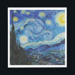 Van Gogh Starry Night. Impressionism vintage art Napkin<br><div class="desc">Van Gogh "The Starry Night" napkin.</div>