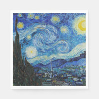 Van Gogh Starry Night. Impressionism vintage art