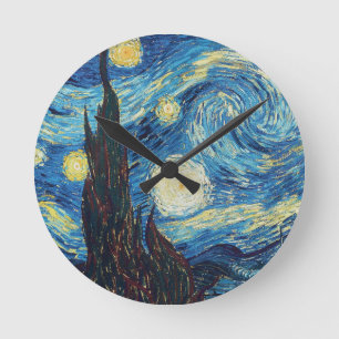 Van Gogh Starry Night Impressionist Painting Round Clock